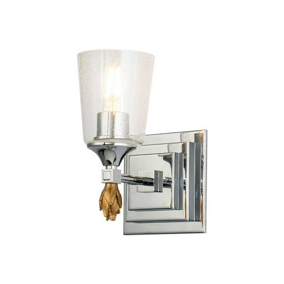 Lucas McKearn Vetiver 1-light Gold Flame-shaped Bath Vanity Light in Chrome