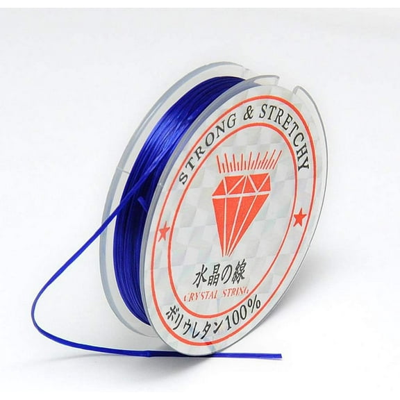 10rolls Flat Elastic String String Cord Threads Blue 0.8mm about 10.93 yards(10m)/roll