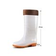 thumbnail image 3 of Gomelly Women Men Rubber Boot Slip Resistant Rain Boots Lightweight Garden Shoes Comfort Rainboot Work Waterproof White Tall Cylinder (velvet) 9, 3 of 3