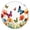 White Butterfly Flower, variant on Purple Butterfly Flower Butterfly Pattern Round Fitted Tablecloth with Elastic Edge,Dining Table Cover Waterproof,Outdoor Round Tablecloth for Camping,Dining,Indoor and Outdoor