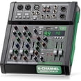 thumbnail image 1 of Pyle 6-Channel Audio Mixer, Bluetooth Studio Mixer/DJ Controller with Digital Effects, USB Interface, MP3 Compatible, XLR Inputs and LED Display, Audio Mixing Sound board System 10”x11”x3” inches, 1 of 5