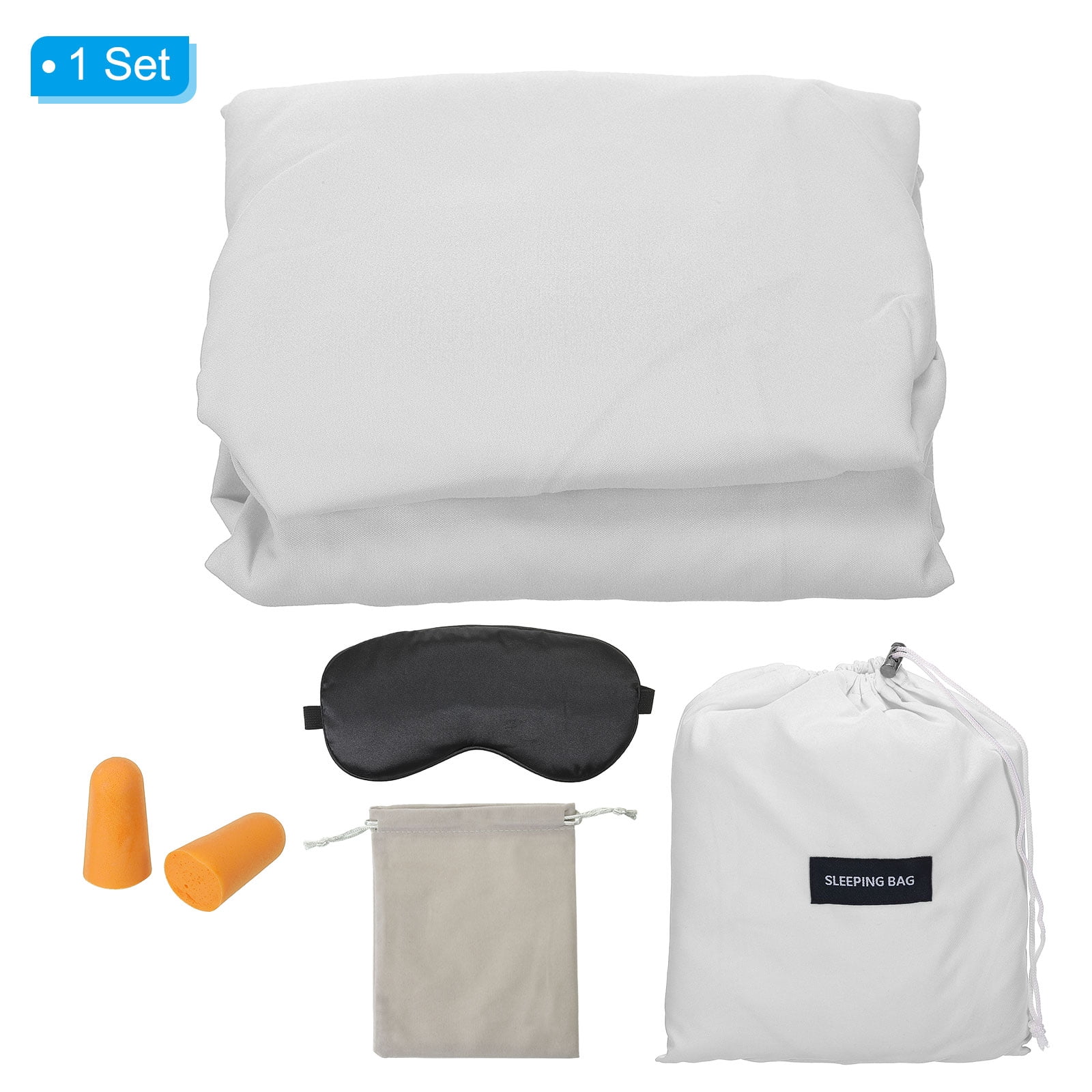 Uxcell 82.6x63 inch Sleeping Bag Liner Travel Hotel Camping Sleep Sheet Sack Set for Backpacking Silver