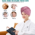 thumbnail image 3 of Fundas de toallas para el cabello: toallas absorbentes de secado rápido, paquete de 3 para mujeres con cabello rizado, largo, húmedo y grueso, 3 of 5