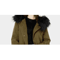 thumbnail image 2 of JOU JOU Womens Green Faux Fur Hooded Button Down Winter Jacket Coat M, 2 of 3