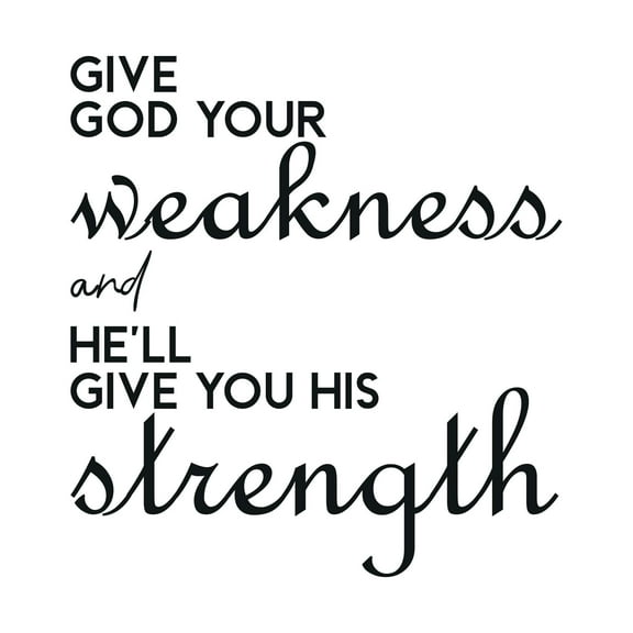 He'll Give You His Strength Motivational Religious Bible Quote Vinyl Decal Wall Art Sticker Designs Vinyl Stickers For Home House Walls Rooms Windows Bedroom Decoration Size (12x12 inch)