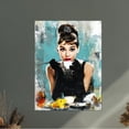 thumbnail image 2 of Audrey Hepburn Breakfast at Tiffany's Iconic Movie Poster Replica, Large Framed Canvas Print, Female Movie Star Art, Vintage Wall Decor, 12x16 Inch, 2D Flat, 1pc, 2 of 8
