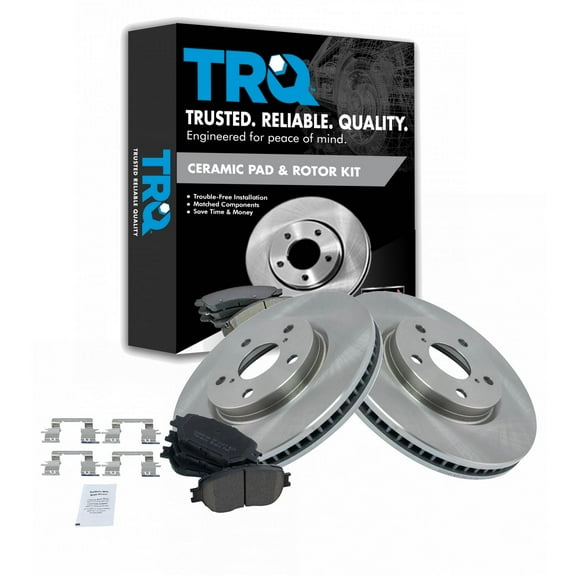 TRQ Front Brake Pad & Rotor Kit Brake Pads Brake Rotor Ceramic Fits Select 2006 Lexus GS300 2009-2015 IS250