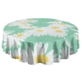 thumbnail image 5 of Round Tablecloth Daisy Floral Print 60 Inch Wrinkle Free Table Cover Kitchen Dining, 5 of 5