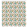 thumbnail image 2 of Ambesonne Knitting Shower Curtain, Yarn Balls Crochet Needle, 69"Wx70"L, Pale Coffee Turquoise, 2 of 4