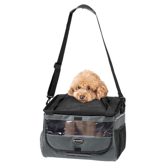 Navaris Pet Carrier for Bikes - Bike Basket Dog Carrier - Ideal Carriers for Small to Medium Dogs Up to 10kg (22lbs) - Drawstring Bag with Secure Loc