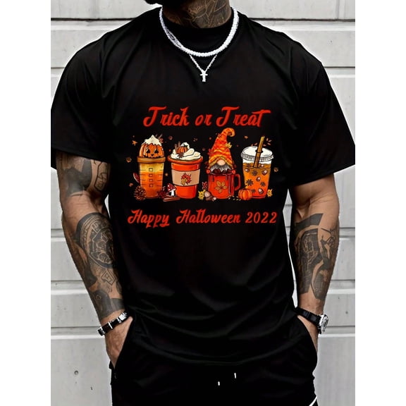 100% Cotton Trick Or Treat Happy Halloween Design Unisex T-Shirt Summer Men Halloween T-Shirt