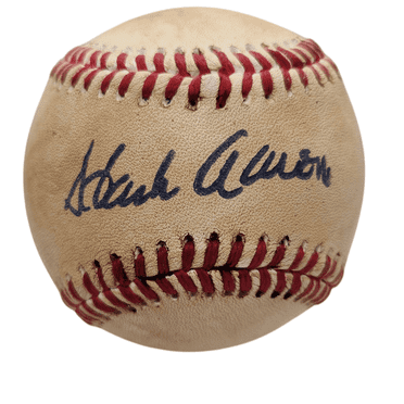 Hank Aaron Replica Autographed 1950s Style Baseball. Licensed Souvenir Ball