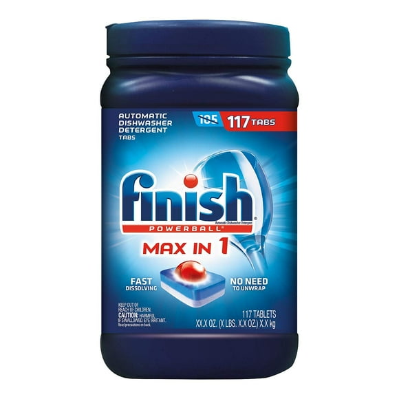 Finish Powerball MAX-In-1 Détergent pour Lave-Vaisselle Automatique, 117 Unités Poids Net 74.1 Oz