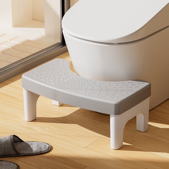 6.7 Inch Toilet Squat Stool for Adults, Non-Slip Bathroom Step Foot Stool, Potty Stool for Pooping, Gray