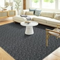 thumbnail image 2 of HOMERRY Braided Print Neutral Solid Non Slip Area Rug 9' x 12' for Living Room Washable Indoor Carpet, Black, 2 of 7