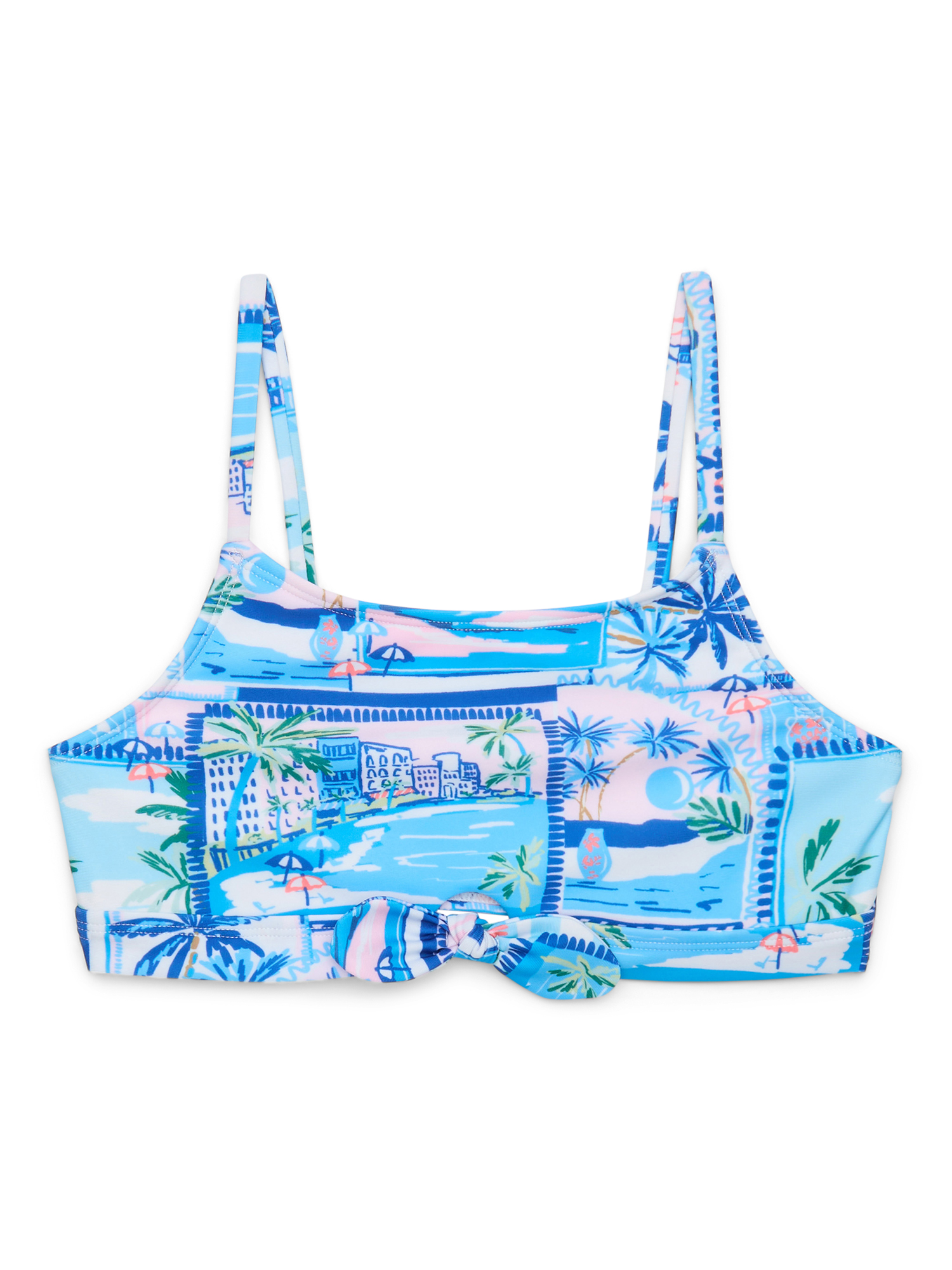 Wonder Nation Girls Paradise Print Tie-Front Bikini Top & Bottoms Set ...