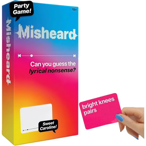 Misheard Music Game, Grab The Mic Game Creator, Guess The Lyrics with 500 Cards, Hilarious Music Guessing Family Card Games for Adults & Teens