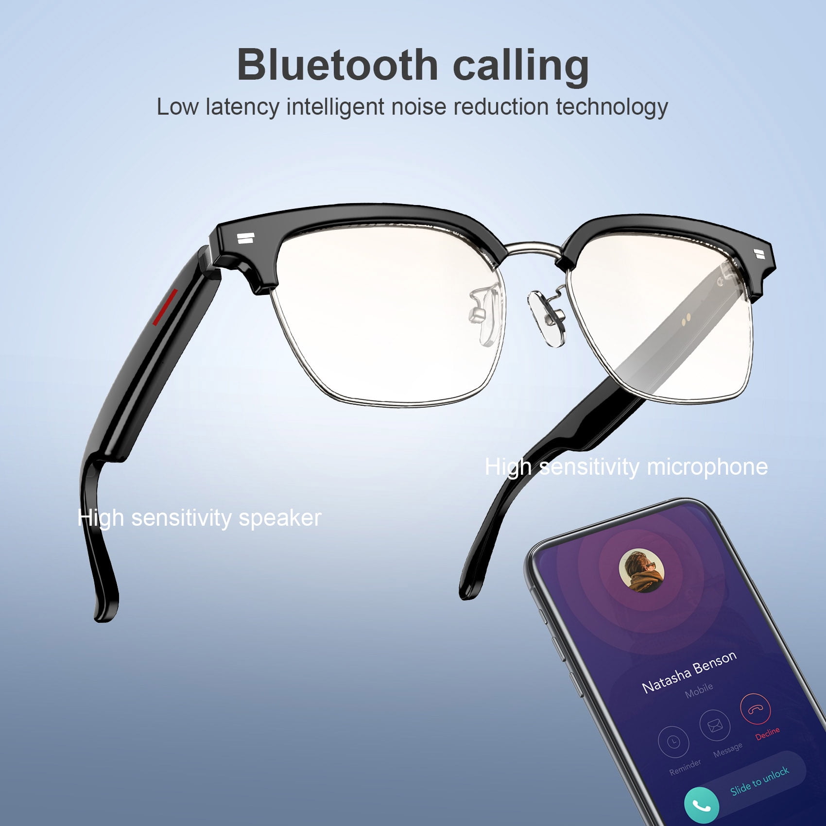 Blackview Smart Glasses Wireless Bluetooth Anti-blue Light Lens Outdoor Sports Hands-free Calling Music Eyeglasses