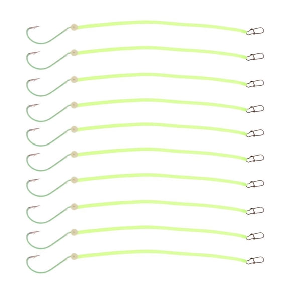 10pcs Carp Fishing Hand Tied Rigs Hair Rigs with The Dark Hook & Rig Tube & Beads Hook Size 18