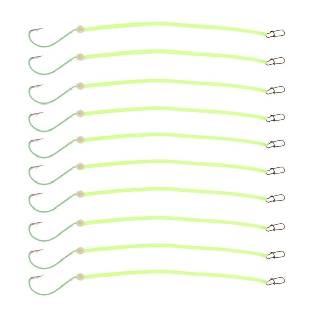 10pcs Aparejos Accesorios para Caña Atados a Mano Tubo de Plataforma Luminosa Tamaño del gancho 18