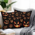 thumbnail image 2 of Outdoor Waterproof Pillow Covers Halloween Scary Pumpkin Ghost Face Decorative Throw Pillow Protectors,Orange Black Pillowcase Cushion Cases for Patio Sofa Garden Couch,16x16in,Pack of 2, 2 of 9