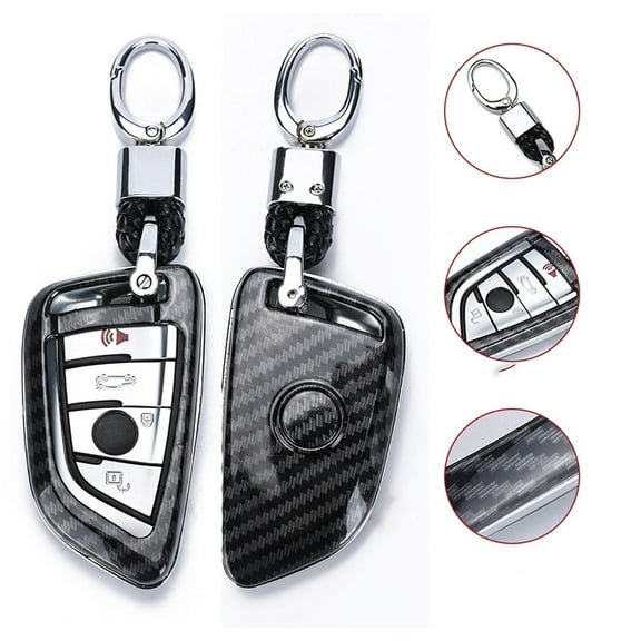 1Pcs Carbon Fiber Car Key Case Cover For BMW X5 X6 X7 3 7 Series G20 G30 F15 F16 F39