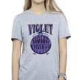 thumbnail image 3 of Willy Wonka Womens Violet Turning Violet Cotton Boyfriend T-Shirt, 3 of 4