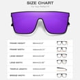 thumbnail image 4 of Fozono Oversized Flat Top Shield Sunglasses, Unisex One Piece UV Protection, 4 of 6