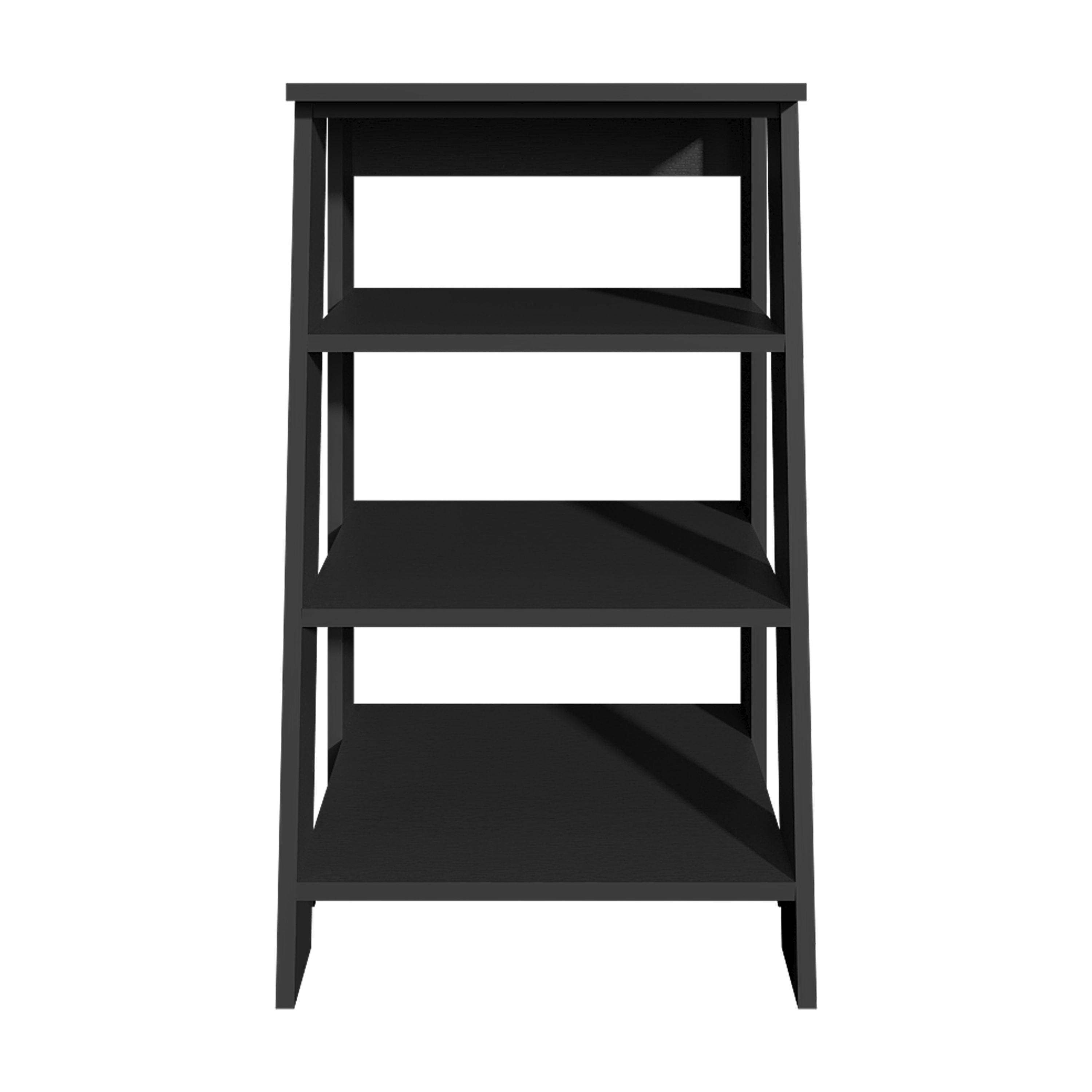 30" High 4-Tier Ladder Shelf Organizer for Bathroom, Side Table, Living Room, Black