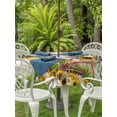 thumbnail image 2 of Spring Outdoor Tablecloth - 60 Inch Round Dining Table Cover, Bicycles Botanical Sunflowers Leaves Butterfly Waterproof Outdoor Table Cloth with Umbrella Hole & Zipper for Picnic/Patio/Party, 2 of 7