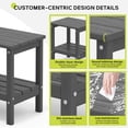 thumbnail image 2 of FUNDAZE HDPE 2-Layer End Table for Living Room, Outdoor Side Table, Patio Small End Table, Gray, 2 of 12