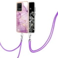 thumbnail image 1 of Galaxy S20 Ultra Case, Allytech Luxury Marble Pattern Rubber Flexible TPU Drop Protection Anti-scratch Lanyard Back Cover for Girls Women Case for Samsung Galaxy S20 Ultra, Lightpurple, 1 of 4