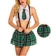 thumbnail image 2 of Conjunto de ropa interior sexy Traje de traje de escenario de tentación uniforme Traje de ropa de cosplay suave, Verde negruzco, M Yuarrent XX000043-16, 2 of 7
