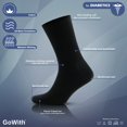 thumbnail image 6 of GoWith Cotton Black Diabetic Socks For Men | Seamless Thin Crew Socks | 4 Pairs | Model: 3039, 6 of 8