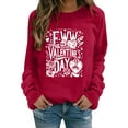 thumbnail image 1 of Gibobby Sudadera con forro polar Mujer Sudadera con estampado de inglesas para el día de San Valentín para mujer, camisa de amor, de manga larga para el día de San Valentín (Vino, XXL), 1 of 4