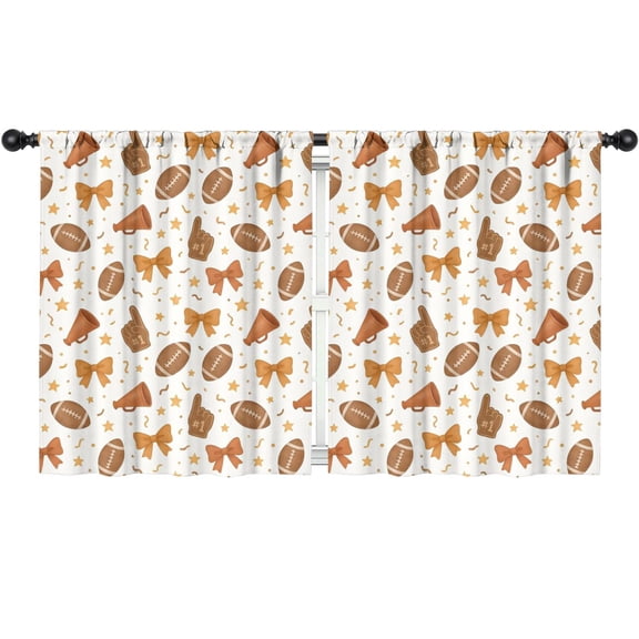 Blackout Kids Curtains,Football and Cheer Goods Pattern Childrens Insulated Curtains Set Of 2,Bedroom Essentials,Toddler Room Decor 52"x63"