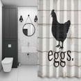 thumbnail image 4 of Farmhouses Chickens Shower Curtain for Bathroom Decor, Animal Silhouettes Eggs Retro Wood Grain Waterproof Fabric Shower Curtain, 54"x78" Set with 12 Hooks, 4 of 9