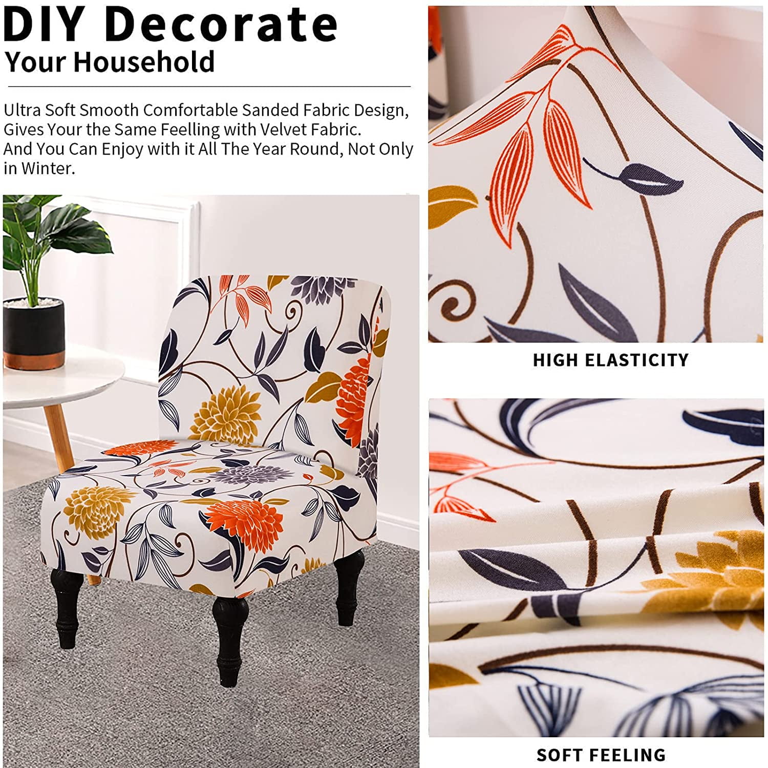 Slipper Chair Diy Chair Slipcover Armless Chair Slipcover