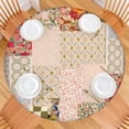 thumbnail image 2 of Pioneer Flower Floral Print Pattern Round Fitted Tablecloth with Elastic Edge,Dining Table Cover Waterproof,Outdoor Round Tablecloth for Camping,Dining,Indoor and Outdoor, 2 of 7