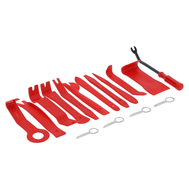 16Pcs Auto Removal Tool Trim Pry Audio Repair Set Kit, with Ergonomic Design, Nylon + Manganese Steel + Stainless Steel + POM, Easy Handling, Harmless to Car Paint, Suitable for
