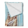thumbnail image 2 of Letter M Soft Flannel Fleece Throw Blanket, Aquatic Inspirations a Wooden Background Ocean Pale Colored, Cozy Plush for Indoor and Outdoor Use, 50" x 70", Dark Coral Pale Blue, by Ambesonne, 2 of 5