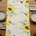 thumbnail image 5 of Table Runners 72 Inches Long Dress Scarves, Sunflower Floral Farmhouse Kitchen Table Runner, Coffee Tablerunners, Farmhouse Pastoral Daisy Bees Beige Burlap 18x72 Inch, 5 of 9