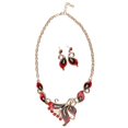 thumbnail image 1 of Moda cristal decración colr pendientes novia conjunto Sunnimix rojo colgante, 1 of 8
