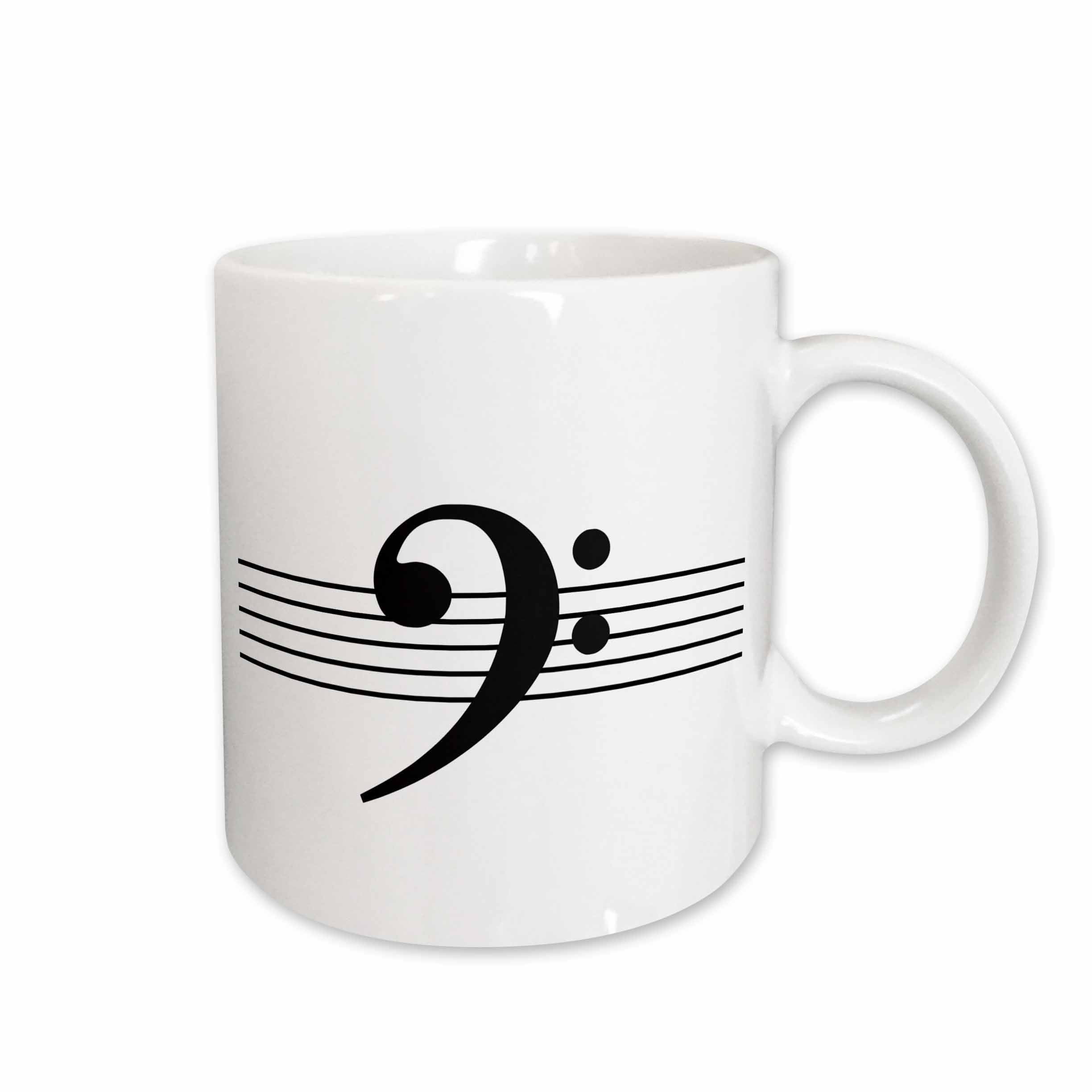 3dRose 232122_4 Treble G-Clef Staves Staff Black and White Music Gift Mug 11 oz, 3dRose 232122_4 Treble G-Clef Staves Staff Black and White Music Gift Mug 11 oz,