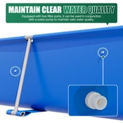Dateyes 7.2' x 23 Above Ground Swimming Pool for Backyard, Rectangular Metal Frame Pool with PVC Liner, Blue