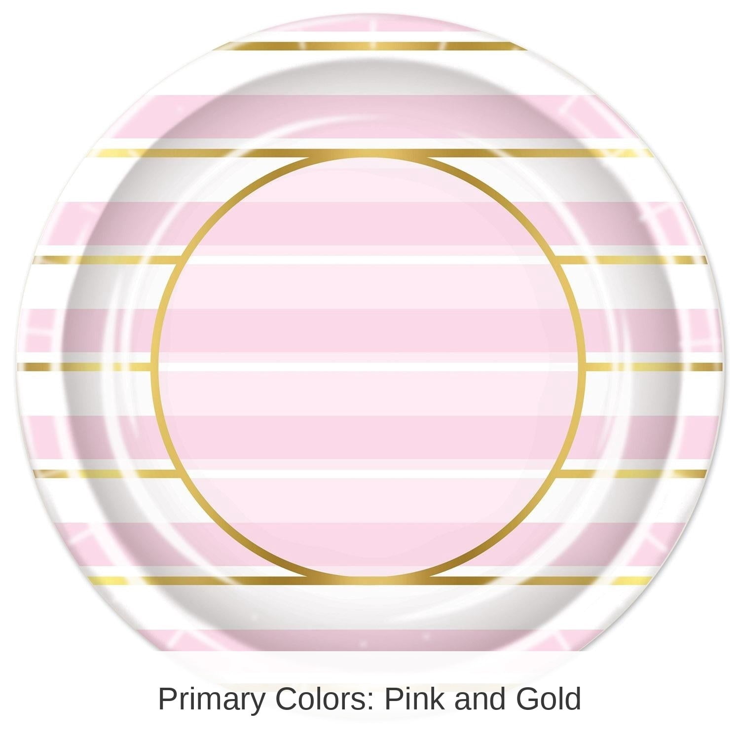 96 Pack Bulk Pink Striped Paper Plates 9 inch