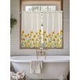 thumbnail image 4 of Yellow Spring Floral Bathroom Window Curtain, Pastoral Flowers Daisy Rustic Light Filtering Coffee Kitchen Curtains, Bedroom Living Room Curtains 2 Panel 84"x54", 4 of 6