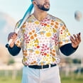 thumbnail image 6 of Daiia Colorful Floral Mens Baseball Jersey Button Down Shirts Short Sleeve Sports Uniforms-X-Large, 6 of 9