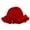 Big red, variant on Adult Crochet Bucket Hat Handmade Ruffled Brim Fisherman Hat Windproof Hat