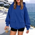 thumbnail image 6 of SYwaren Pullover Sweatshirt for Women Plus Size Hoodie Long Sleeve Casual Solid Color Double Flap Pockets Fall Winter Tops, 6 of 8